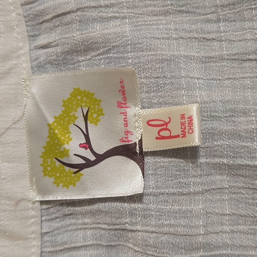 Fig and Flower Women's Embroidered Floral Print Dress Ivory Size Petite L - Picture 7 of 9